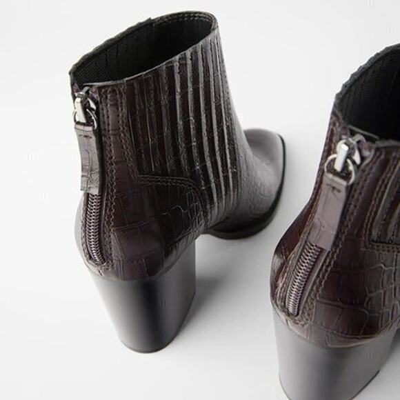 ZARA Heeled Ankle Boots NWT - Picture 6 of 14